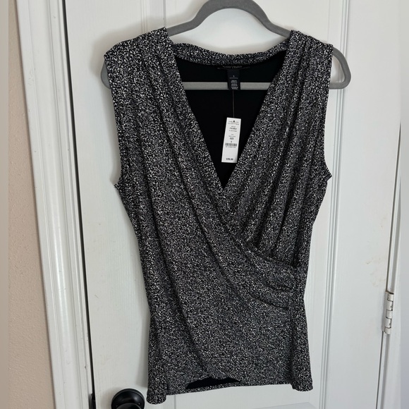 White House Black Market Tops - Whitehouse Black Market New York & Company Black and White Wrap Blouse small NWT